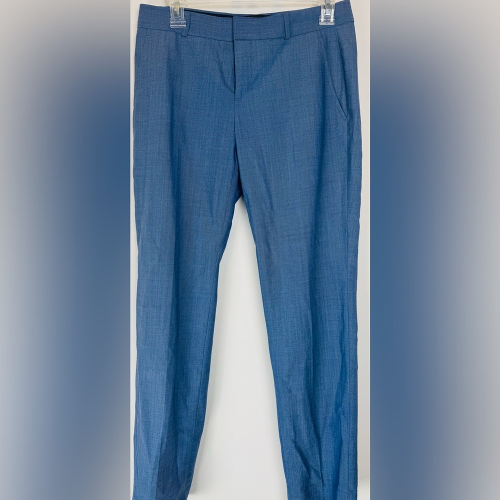 Banana Republic Blue Wool Blend Slim Straight Dress Pants Size 2 Lined
